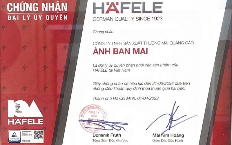 đại lý hafele ánh ban mai